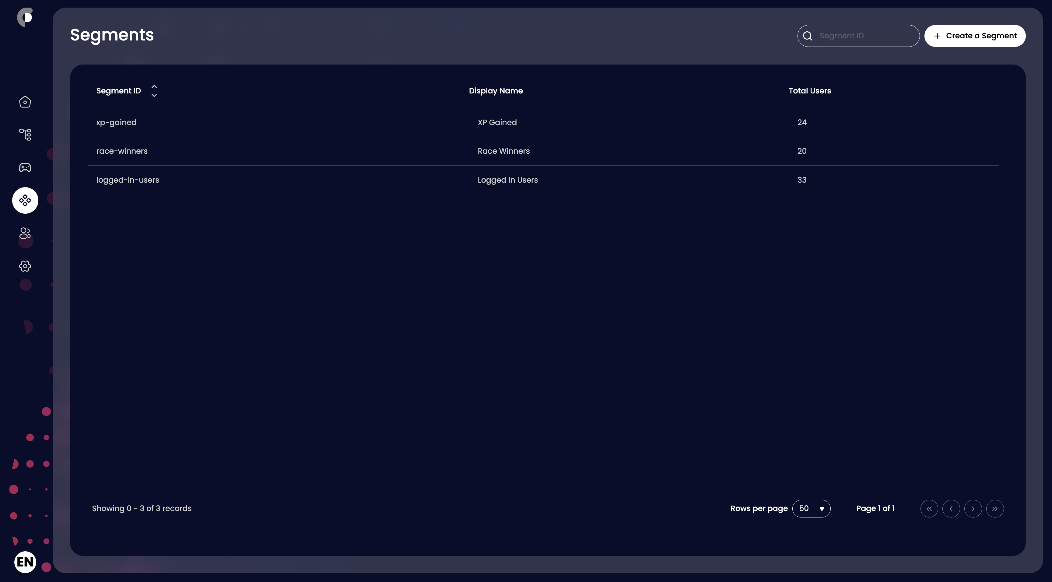 Image of segments list